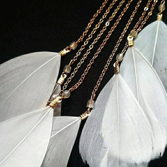 💋SUKI BOJO FEATHER TASSEL CUFF EARRING!!! - Picture 2 of 5